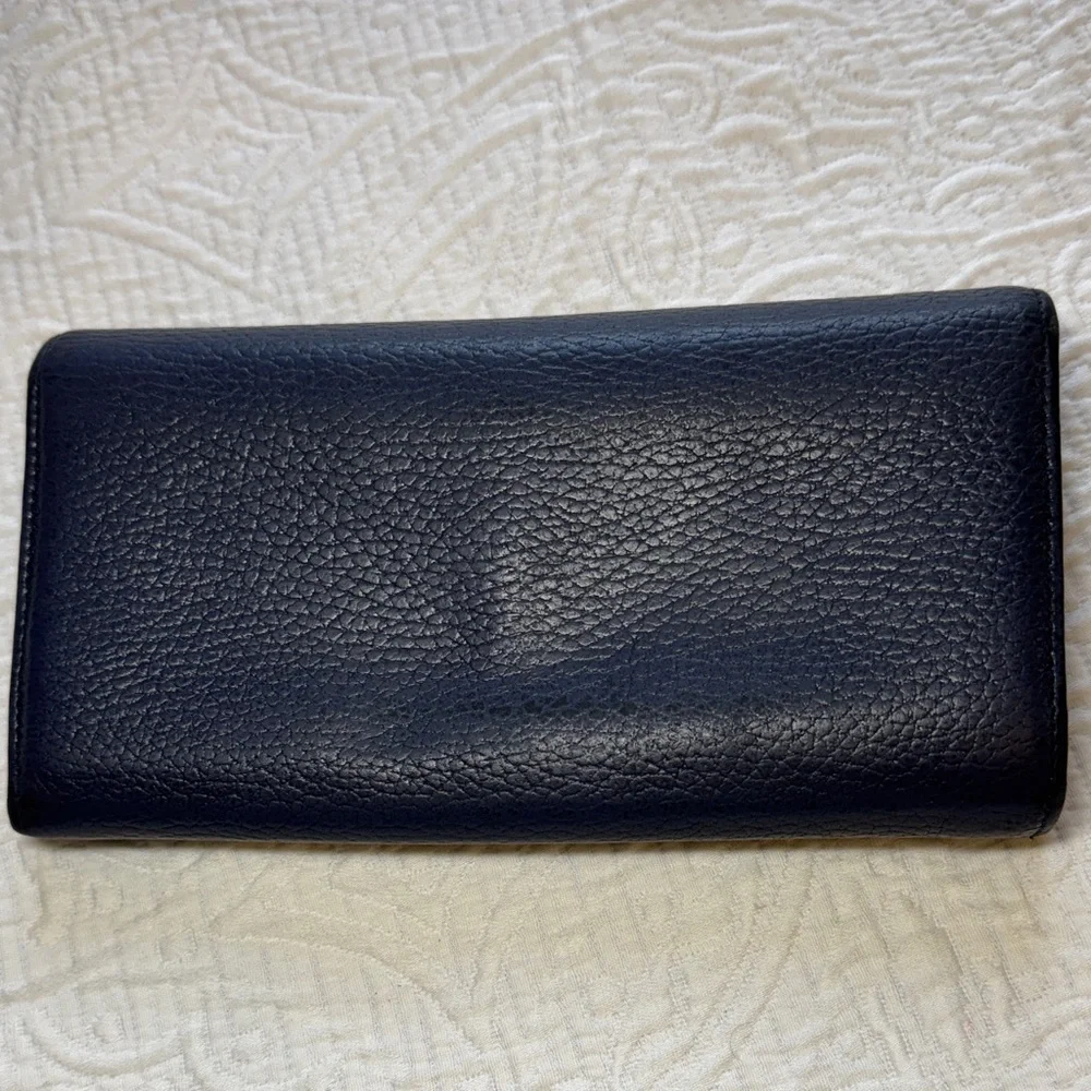 Gucci Vintage Navy and Teal Leather Wallet - Picture 8 of 9